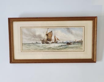 オリジナル水彩画、「貨物船」、20世紀フランスの学校、1928年 - Etsy 日本