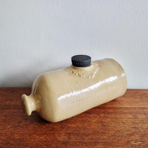 Vintage stoneware pottery hot water bottle, bed warmer by Lovatts