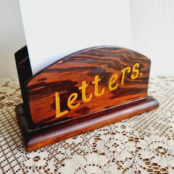 ヴィンテージ　木製　レターラック　卓上オーガナイザー ヴィンテージ木製レターラック/オーガナイザー - Etsy 日本