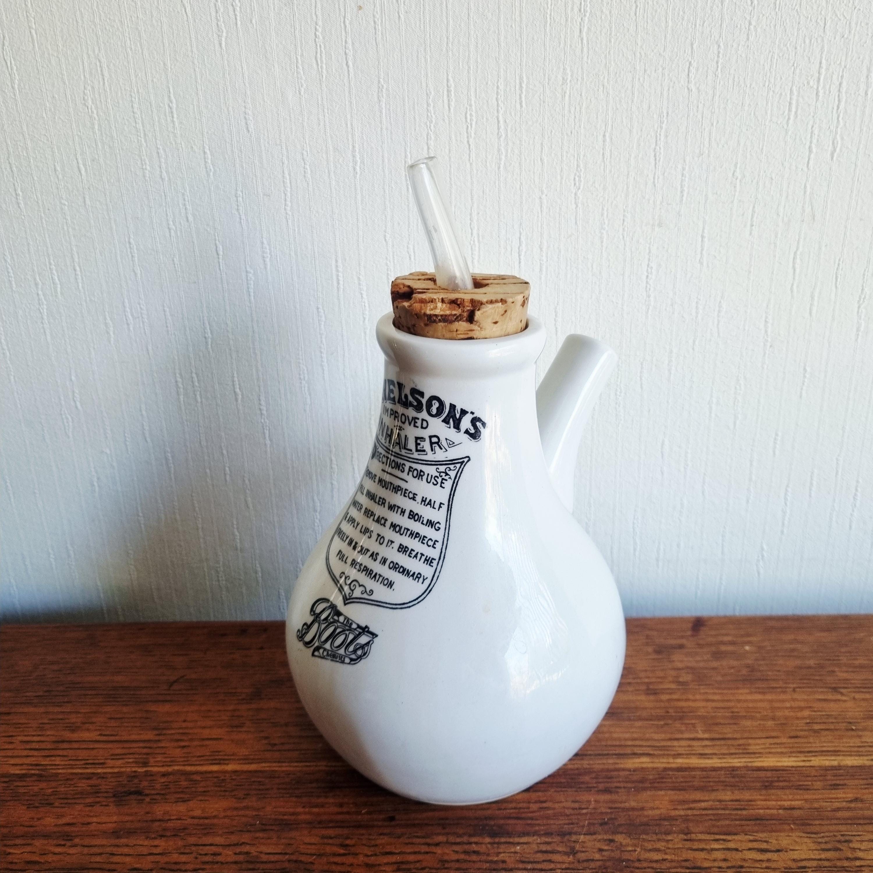 Vintage Ceramic Dr Nelsons Inhaler by Boots England With Original