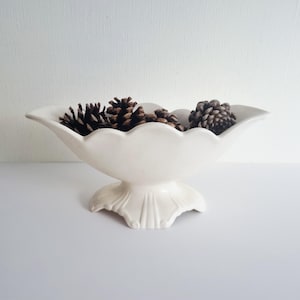 Vintage large Beswick white/cream ceramic Mantle Vase, Large Console Planter