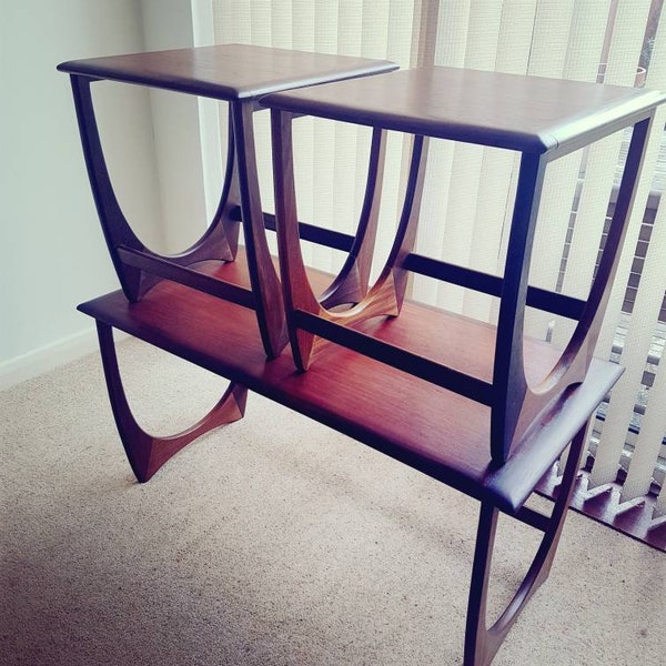 G Plan Fresco chicken and egg nest of three tables,mid century G Plan coffee table, teak side tables, occasional tables