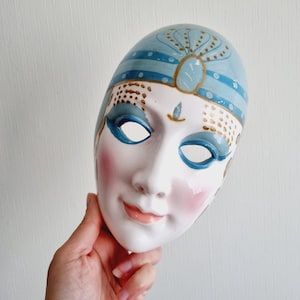 Vintage Keramik Maske/Wandteller im Art-Deco-Stil