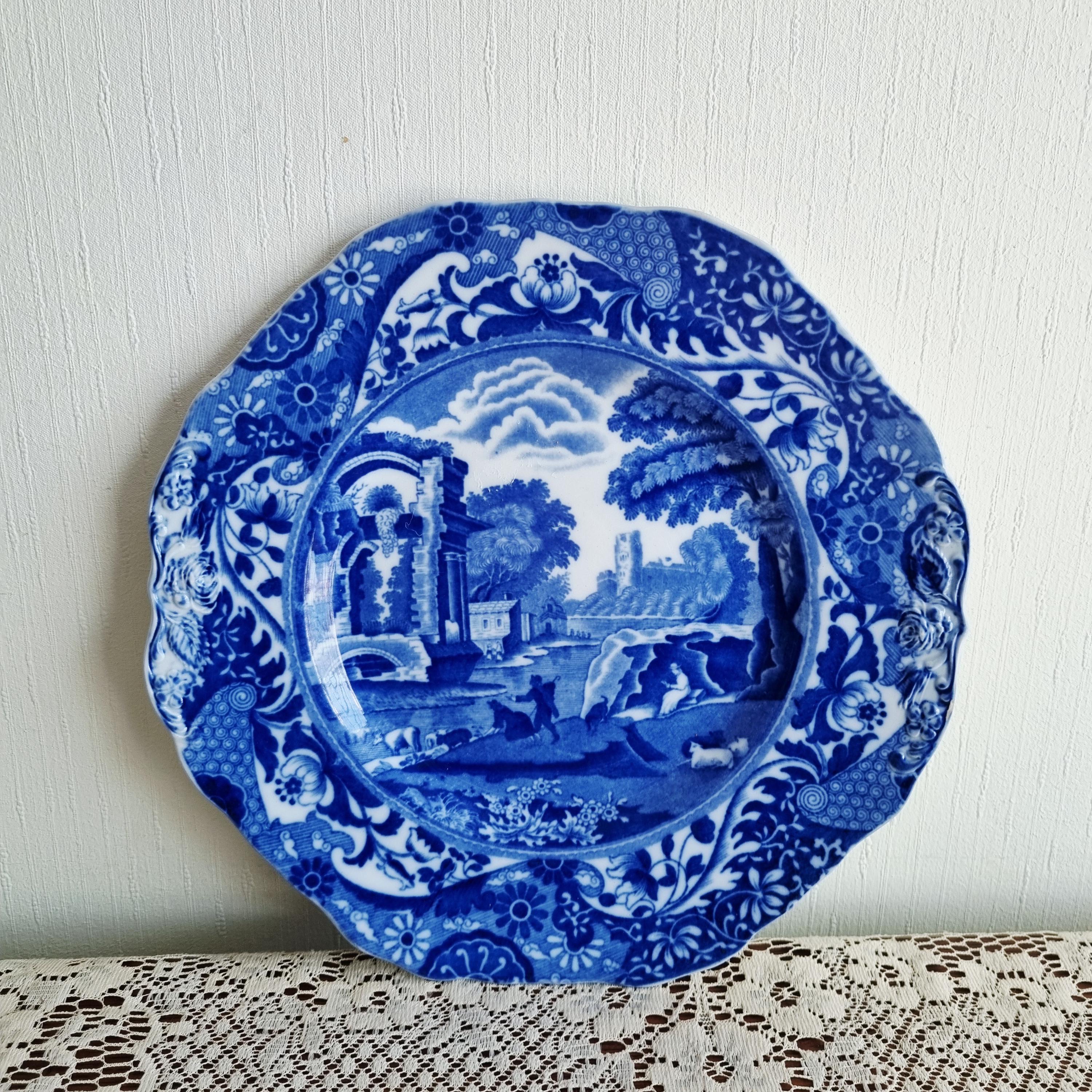 イギリスSPODEスポードTOWERタワープレート6枚セット ブルー イギリス