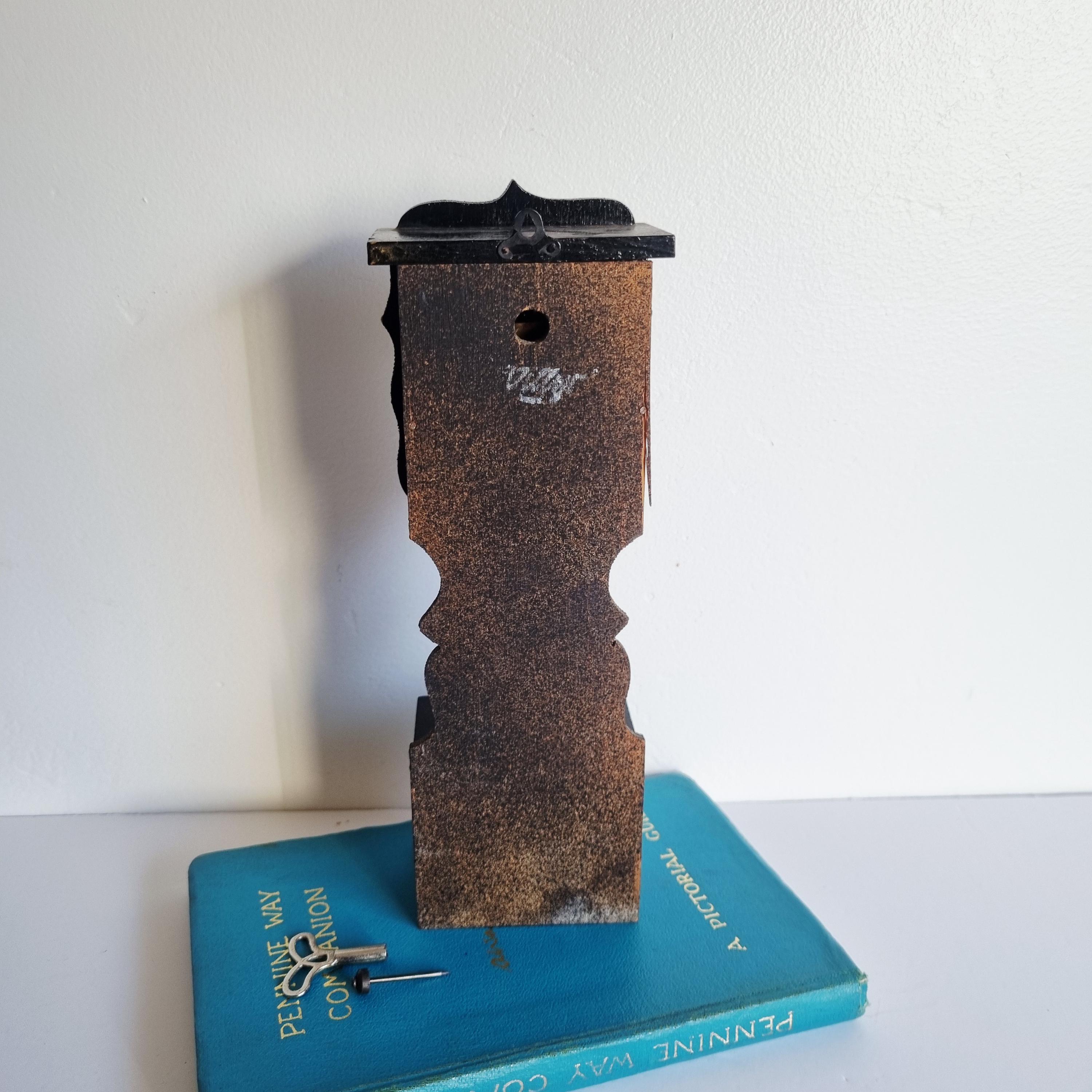 Vintage German Folk Art Minature Grandfather Clock With Winding Key ...