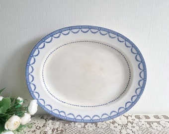 Large blue and white ceramic platter/serving dish by George Jones/Crescent china