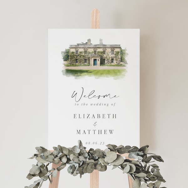 Wedding Welcome Sign Watercolour Venue Welcome Sign Wedding Sign Welcome To Our Wedding Sign Venue Watercolour Wedding Sign Board