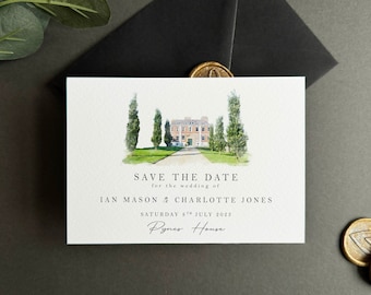 Watercolour Venue Save the Date Watercolour save the date Venue Illustration Save the Date Illustration Venue Save the Dates Venue Painting