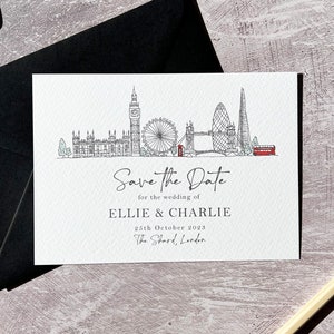 London Save the Dates London Wedding Save the Date London Themed Wedding Save the Date London Wedding Invite London Wedding Evening Invite