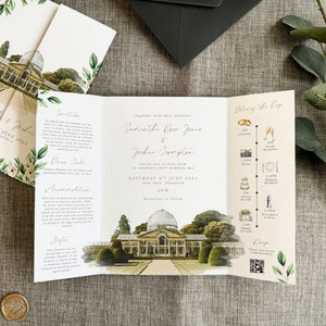 Watercolour Venue Wedding Invitation Gatefold Wedding Invite Venue Watercolour Wedding Venue Illustration Invitation Wedding Venue Painting