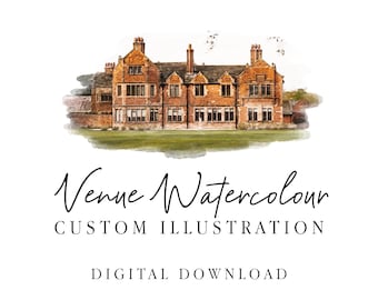 Aquarel trouwlocatie illustratie aquarel locatie bruiloft uitnodiging aquarel schilderij digitale download locatie illustratie