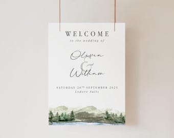 Aquarel meer bruiloft welkomstbord bord met schuim of poster welkomstbord bruiloft thema meer!