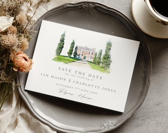 Watercolour Venue Save the Date Venue Watercolour Save the Date Venue Illustration Save the Date Venue Sketch Save the Dates Venue Painting