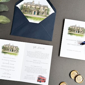 Watercolour Venue Wedding Invitation Venue Illustration Wedding Invitation Illustrated Venue Painting Wedding Invite Venue Watercolour