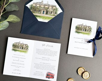 Watercolour Venue Wedding Invitation Venue Illustration Wedding Invitation Illustrated Venue Painting Wedding Invite Venue Watercolour