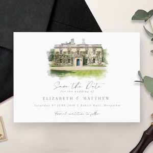 Watercolour Venue Save the Date Watercolour save the date Venue Illustration Save the Date Illustration Venue Save the Dates Venue Painting