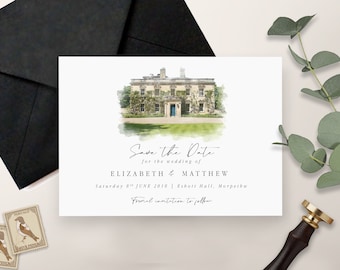 Watercolour Venue Save the Date Watercolour save the date Venue Illustration Save the Date Illustration Venue Save the Dates Venue Painting