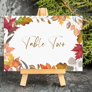 Herbst Hochzeit Tischnamen Herbst Hochzeit Tischnummern Aquarell Herbst Blätter Tisch Name Karten Hochzeit Herbst Aquarell Herbst Blätter