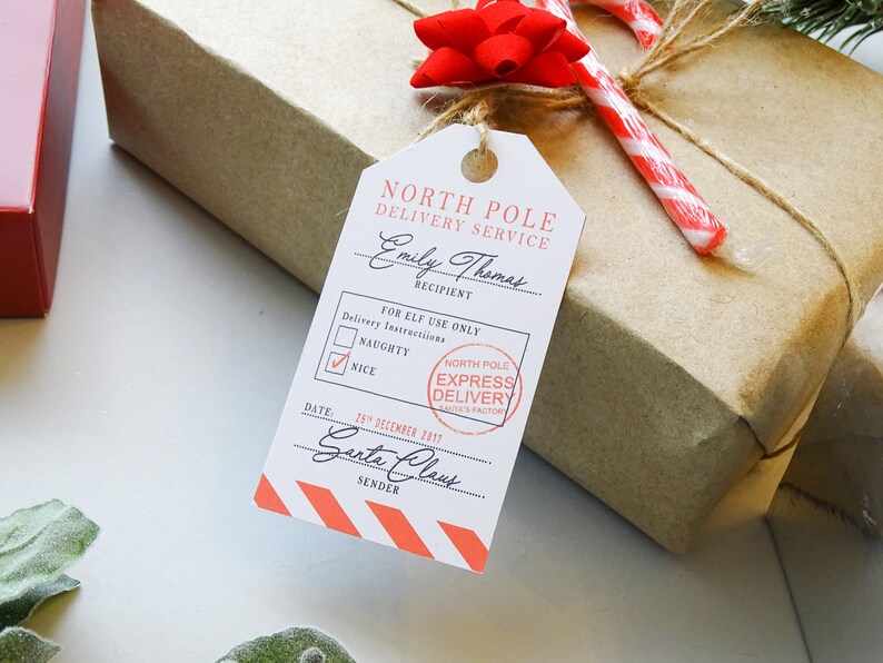 Personalised North Pole Gift Tag Personalised Christmas Gift - Etsy UK