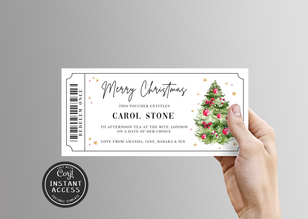 Editable Christmas Gift Voucher Template Gift Voucher Printable