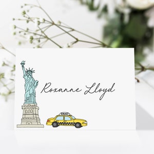 New York Wedding Place Name Card | Personalised Wedding Place Settings | New York Wedding On the Day Stationery | New York Table Name Cards