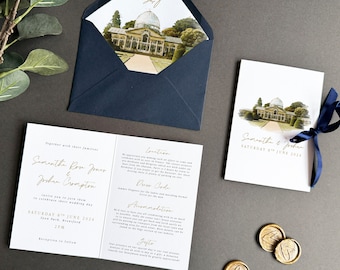 Watercolour Venue Wedding Invitation Venue Illustration Wedding Invitation Illustrated Venue Painting Wedding Invite Venue Watercolour