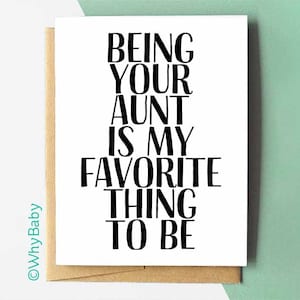 Être ta tante est ma chose préférée à | Pour ma nièce | Pour mon neveu | Carte de votre tante