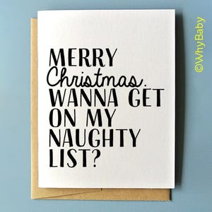 Merry Christmas, Holiday Card for him, Naughty List Card for Boyfriend or girlfriend, Funny Anniversary Card, December Anniversary Card