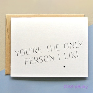 Funny Anniversary Card, I Hate You The Least, I like you card, Funny Hate You Least Card, Funny Love Card, First Anniversary Card Her
