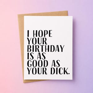 Dirty Birthday Card for husband, Birthday Card for Boyfriend, Funny Birthday Card for him, Boyfriend Birthday Card, Raunchy Birthday Card