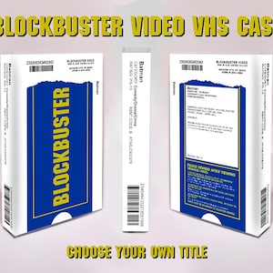 Blockbuster Video VHS Case and Sleeve  Ver. 1 (CUSTOMIZABLE)