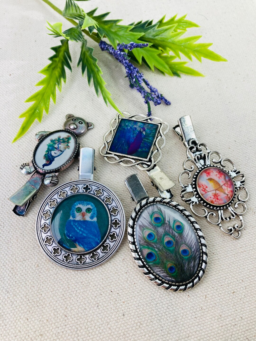 Hair Jewelry Set of 5 Hair Clips Hair Clips Silver Hair  display picture 1
