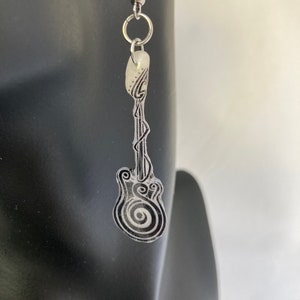 Guitar Earrings.  Musical Instrument Earrings.  Resin Earrings. Handmade Earrings.