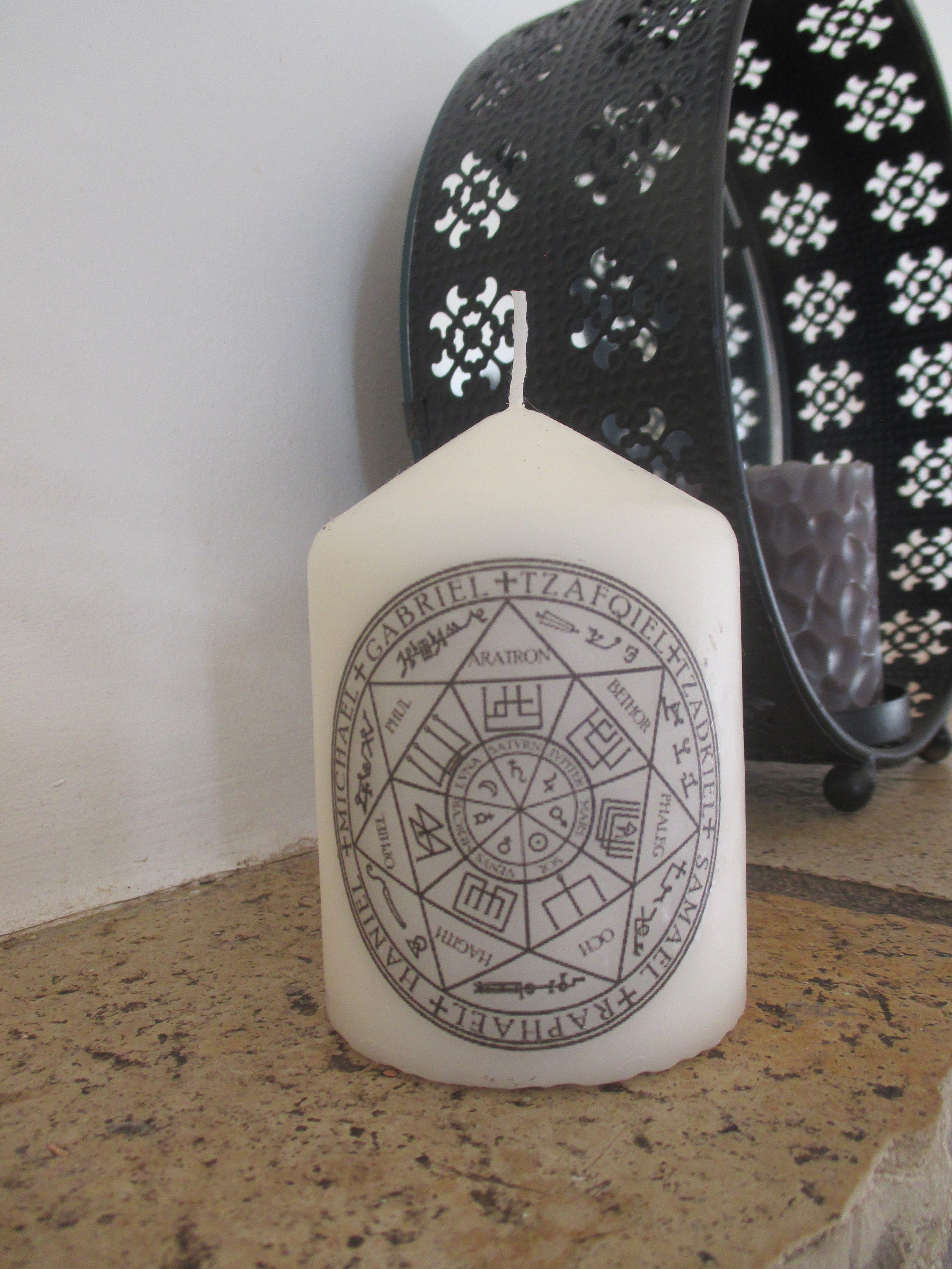 Bougie Sceau Sept Archange Ésoterique Invocation Autel Rituel de Magie Talisman Protection Méditatio