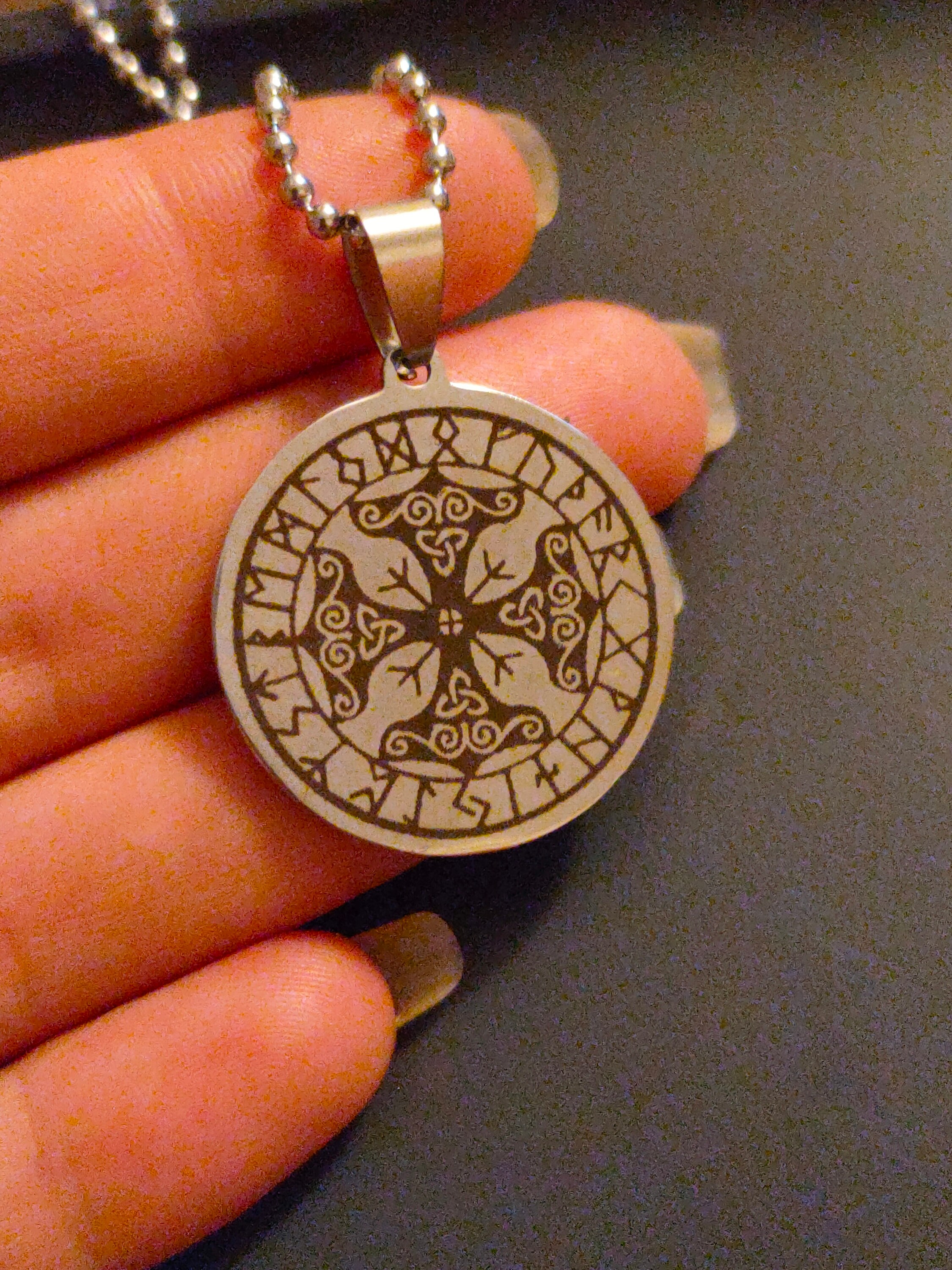 Nordic Viking Runes Celtic Cross Necklace Nordic Talisman Etsy Australia
