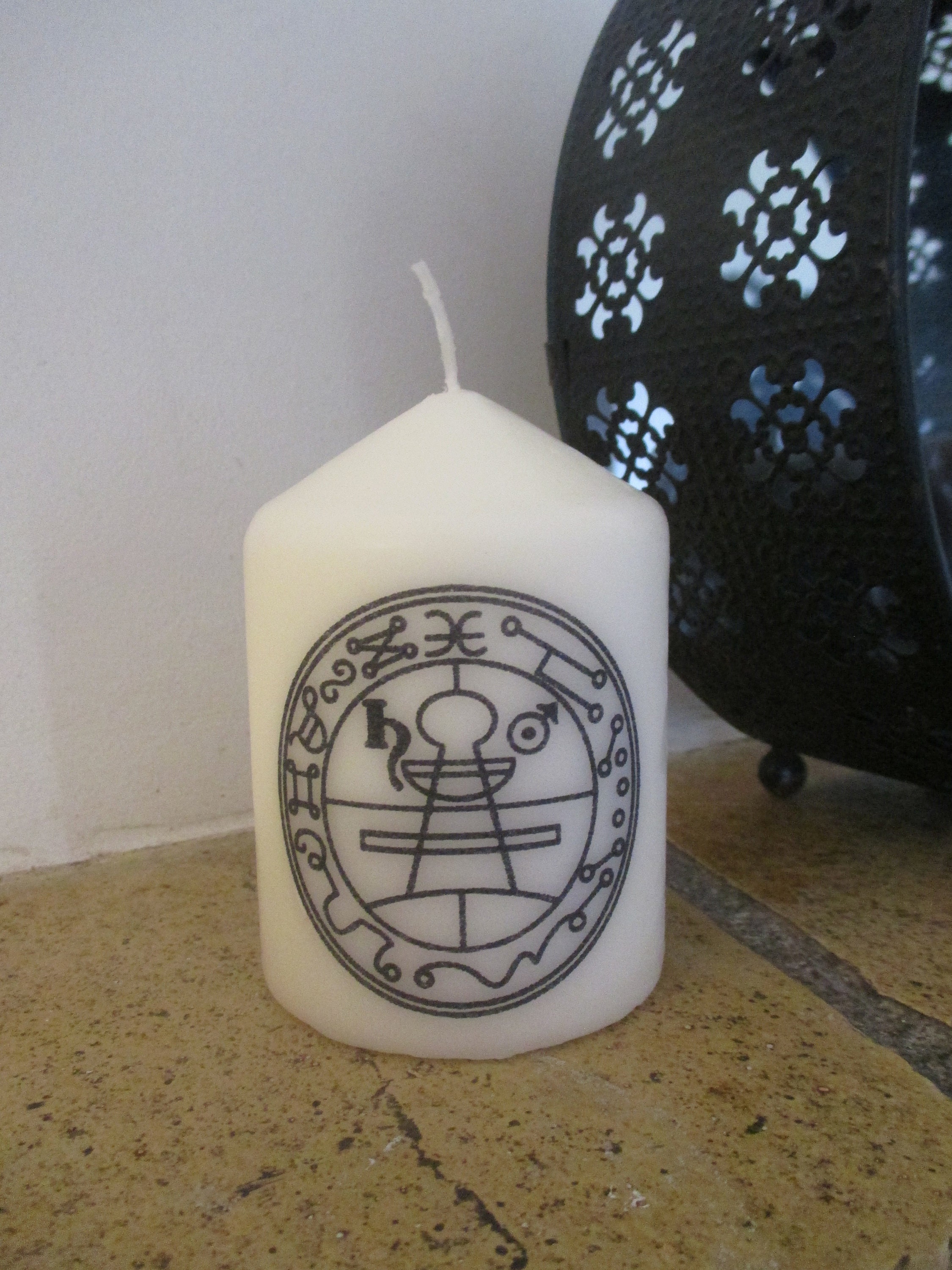 Bougie Ésoterique Sceau Secret de Salomon Pour Autel Rituel Magie Talisman Dévotion Décoration Lemeg