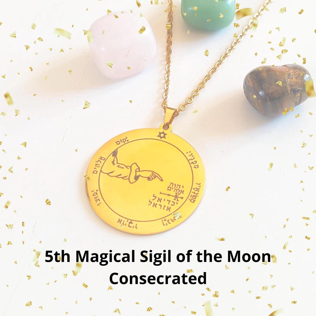5th Sigil of the Moon for Protection, Sacred Talisman, White Magic ...