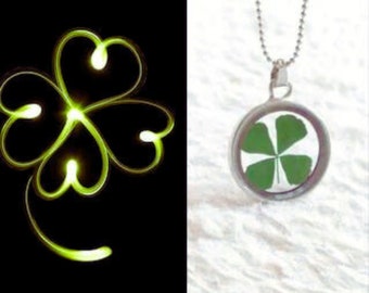 Lucky Clover Amulet, magische talisman belast met ritueel, betoverde sieraden brengen krachtig geluk.