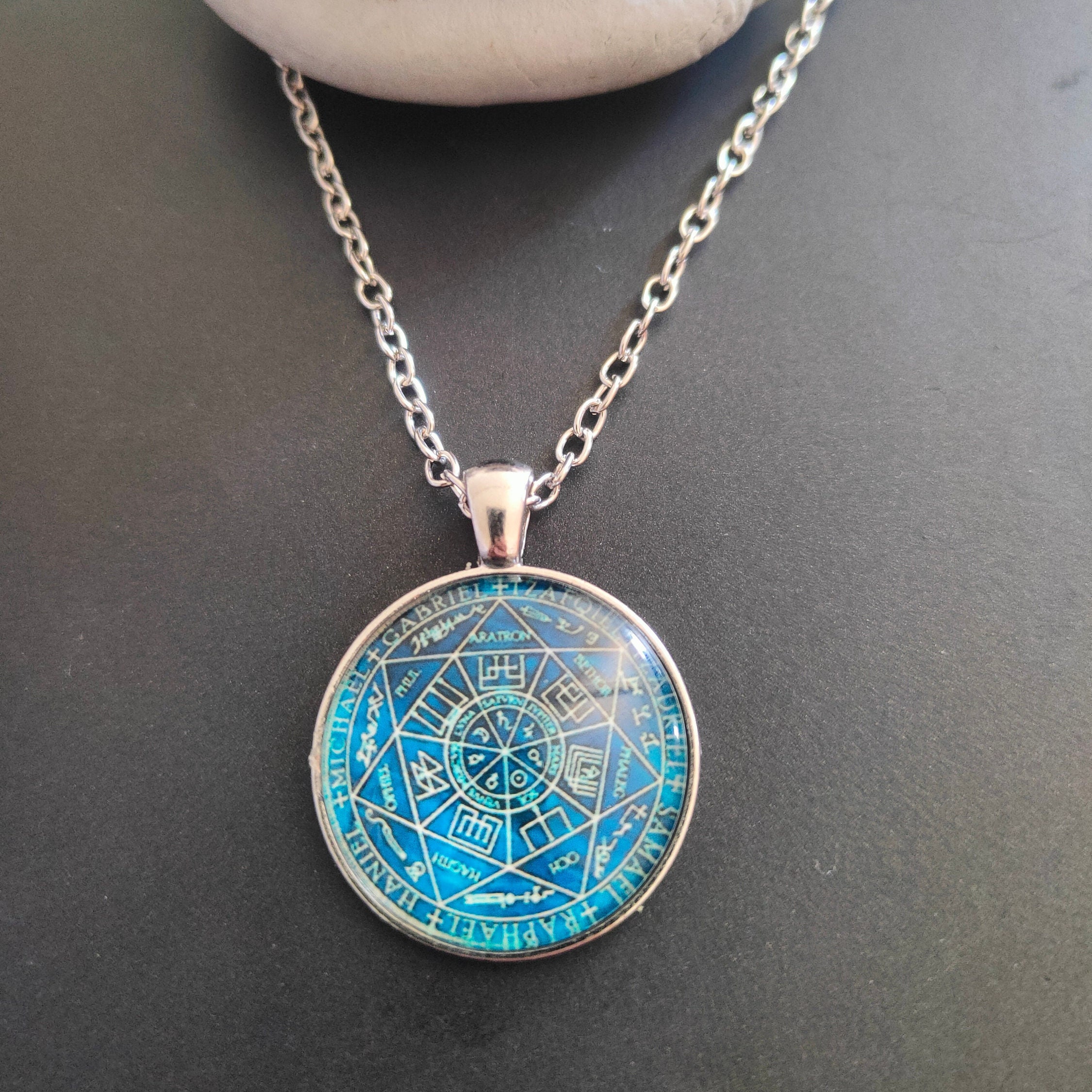 Prière Magique De L Etoile D or De Zadkiel Collier Amulette Sceau Des Sept Archanges Pendentif Talisman - Etsy France