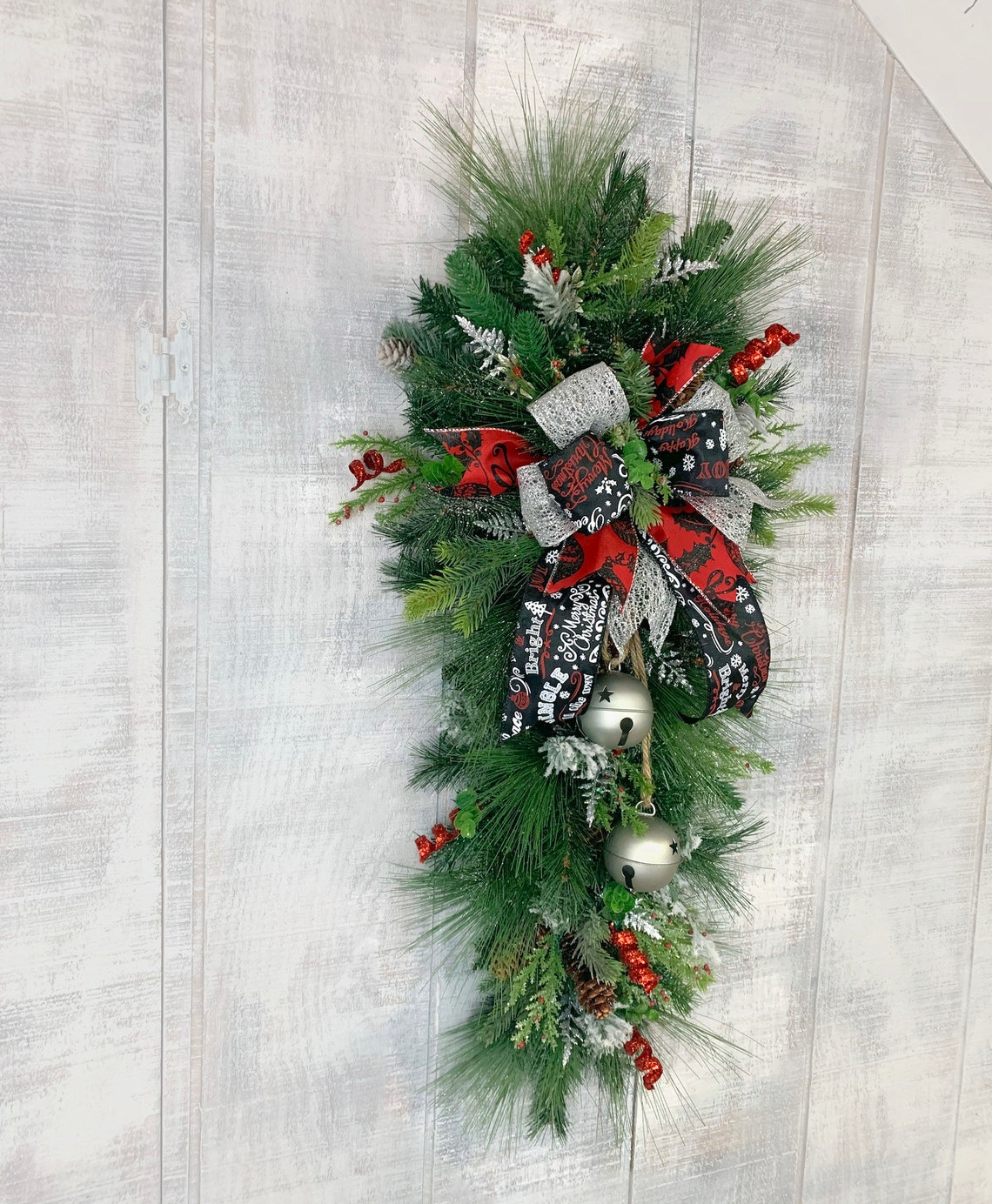 Christmas Swag Jingle Bells Swag Christmas Gifts Swag Front Etsy