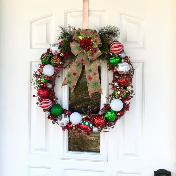 Free Shipping Xmas Front Door Wreath Grapevine Wreath Xmas Etsy