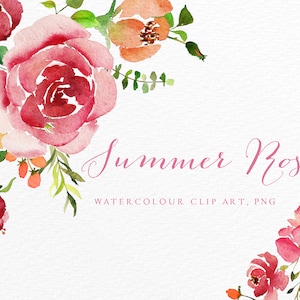 Watercolor Flowers Clipart Collection, Wedding flowers clipart, Floral Designs Flowers for DIY Wedding Invitations