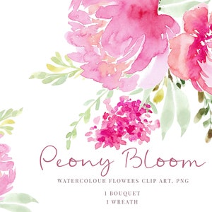 Watercolor Flowers Clipart Collection, Wedding flowers clipart, Floral Designs Flowers for DIY Wedding Invitations, PNG