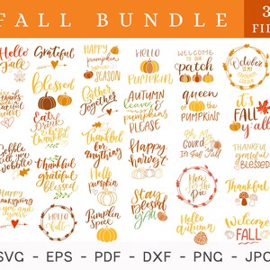 Fall bundle svg | Autumn svg | Thanksgiving svg | Pumpkin svg | Hello fall svg | Svg bundle for cricut, sublimation, silhouette