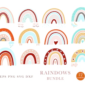 Rainbow clipart, Baby shower, Nursery clipart, Baby shower clipart, Vector rainbow, Kids clipart, Nursery svg, Cricut