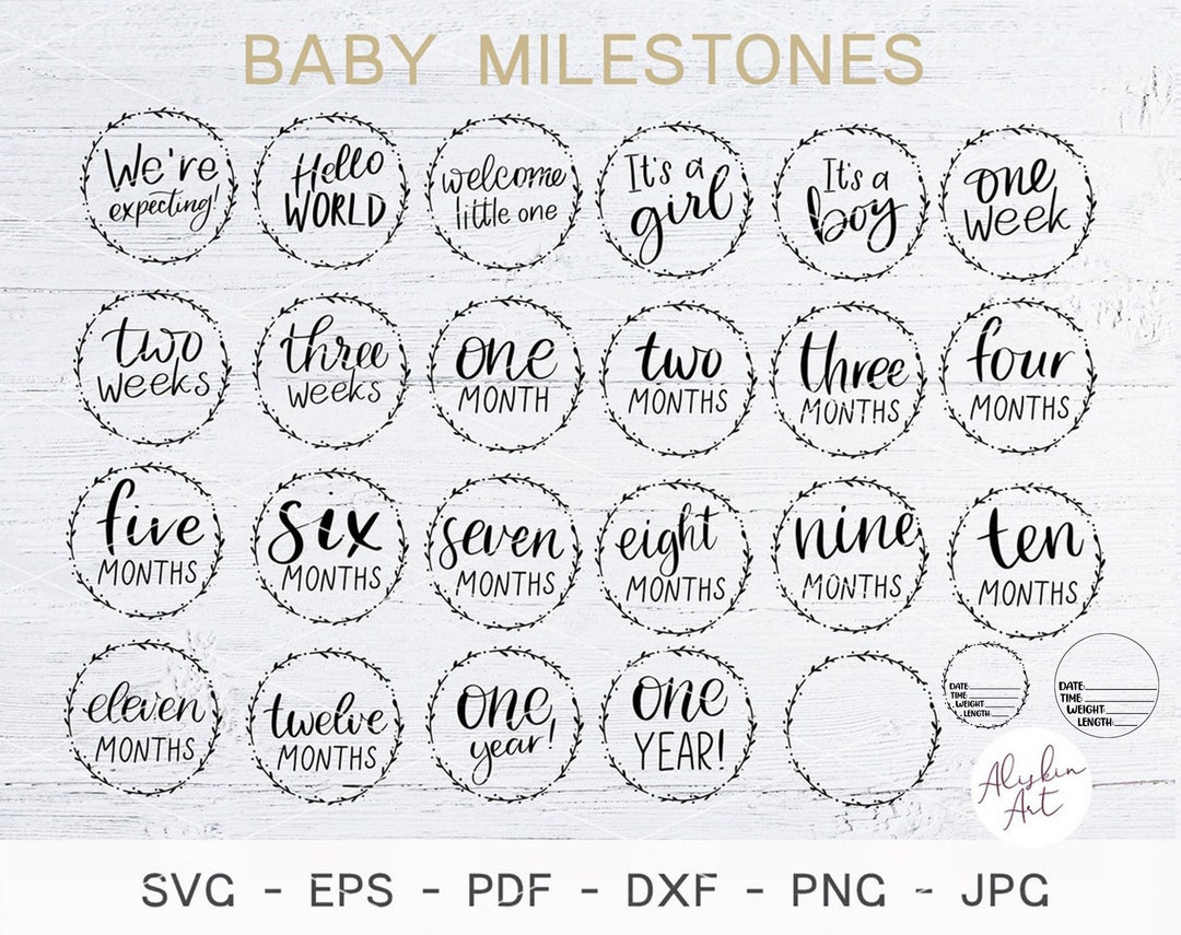 Baby Milestones Svg Bundle. Cricut Svg. Milestone SVG. Baby Girl, Boy Svg. Baby Shower SVG. Baby