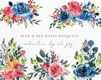 Watercolor Flowers Clipart Collection, Wedding flowers clipart, Floral Designs Flowers for DIY Wedding Invitations, bouquet