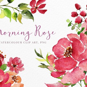 Watercolor Flowers Clipart Collection, Wedding flowers clipart, Floral Designs illustration for DIY Wedding Invitations