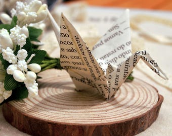Set de origami de páginas de libros – Decoración literaria – Regalo para bodas – Regalo para amantes de los libros – Decoración ecológica