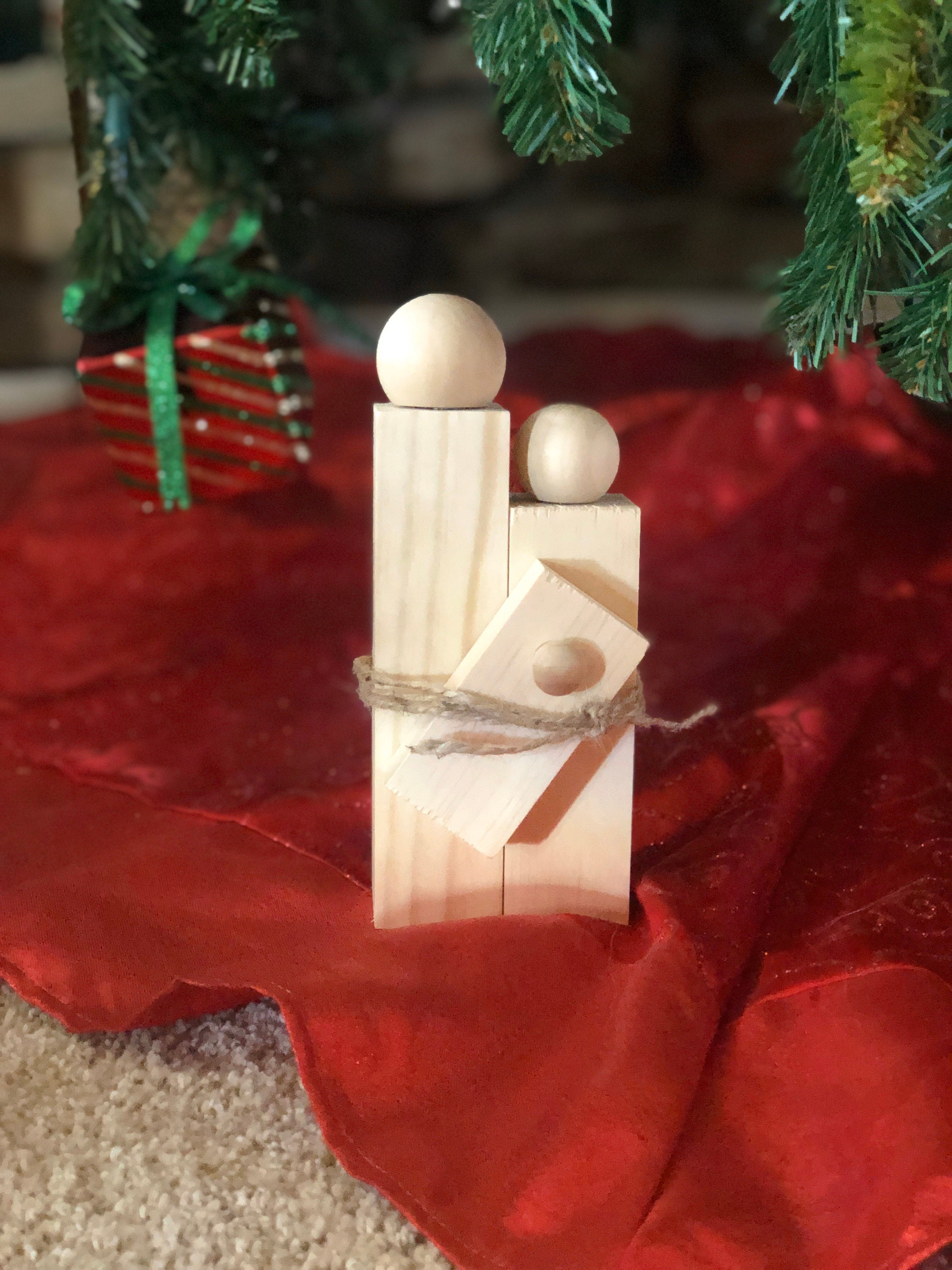 Figuras de la Natividad de madera: María José y Jesús | Etsy